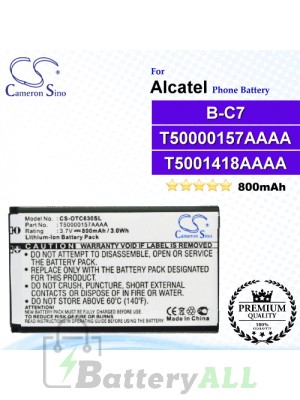 CS-OTC630SL For Alcatel Phone Battery Model B-C7 / T50000157AAAA / T5001418AAAA