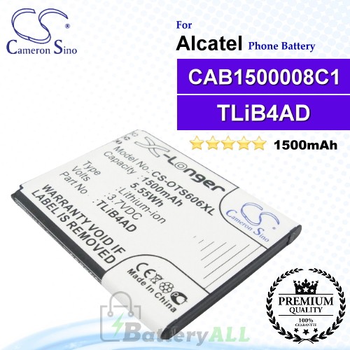 CS-OTS606XL For Alcatel Phone Battery Model TLiB4AD / CAB1500008C1