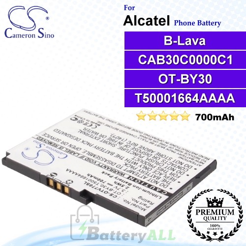 CS-OTV770SL For Alcatel Phone Battery Model OT-BY30 / T5001664AAAA / CAB30C0000C1 / B-Lava
