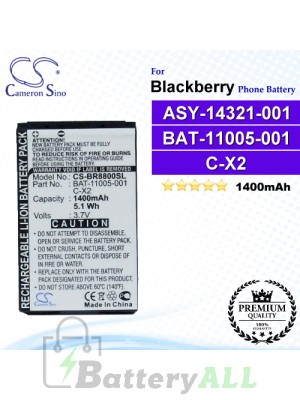 CS-BR8800SL For Blackberry Phone Battery Model ASY-14321-001 / BAT-11005-001 / C-X2