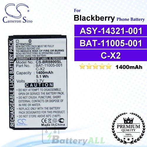 CS-BR8800SL For Blackberry Phone Battery Model ASY-14321-001 / BAT-11005-001 / C-X2