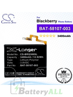 CS-BRQ300SL For Blackberry Phone Battery Model BAT-58107-003