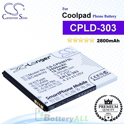 CS-CPD907SL For Coolpad Phone Battery Model CPLD-303