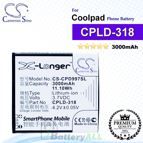 CS-CPD997SL For Coolpad Phone Battery Model CPLD-318