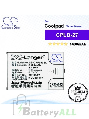 CS-CPF690SL For Coolpad Phone Battery Model CPLD-27