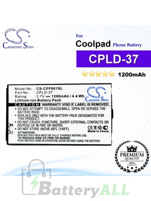 CS-CPF801SL For Coolpad Phone Battery Model CPLD-37