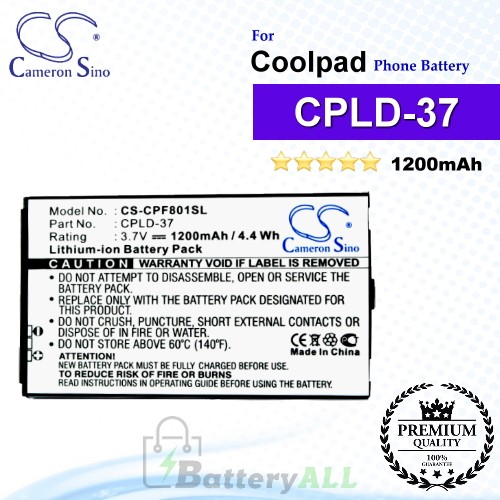 CS-CPF801SL For Coolpad Phone Battery Model CPLD-37