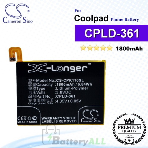CS-CPK110SL For Coolpad Phone Battery Model CPLD-361