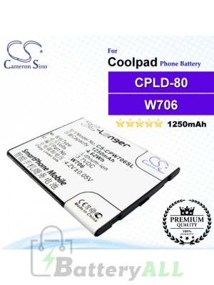CS-CPW706SL For Coolpad Phone Battery Model CPLD-80 / W706