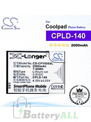 CS-CPY600SL For Coolpad Phone Battery Model CPLD-140