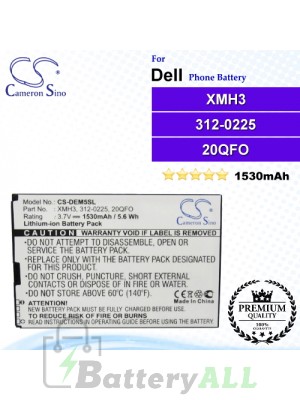 CS-DEM5SL For Dell Phone Battery Model XMH3 / 312-0225 / 20QFO