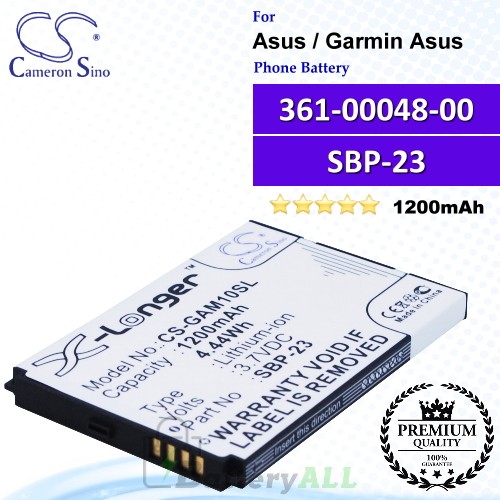 CS-GAM10SL For Garmin-Asus Phone Battery Model 361-00048-00 / SBP-23