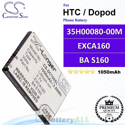 CS-DC700SL For HTC / Dopod Phone Battery Model 35H00080-00M / EXCA160
