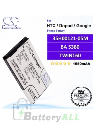 CS-HDE190XL For HTC / Dopod / Google Phone Battery Model 35H00121-05M / BA S380 / TWIN160