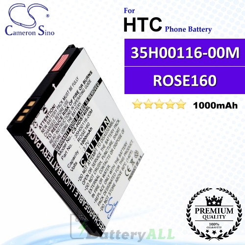 CS-HDS740SL For HTC Phone Battery Model 35H00116-00M / ROSE160