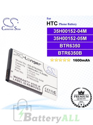 CS-HT6350XL For HTC Phone Battery Model 35H00152-04M / 35H00152-05M / BTR6350 / BTR6350B
