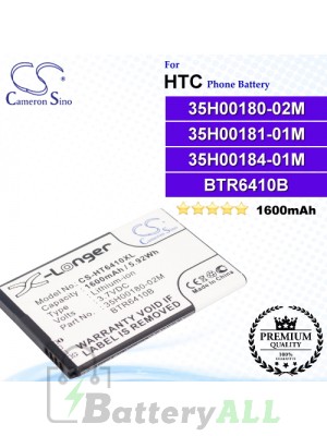 CS-HT6410XL For HTC Phone Battery Model 35H00180-02M / 35H00181-01M / 35H00184-01M / BTR6410B