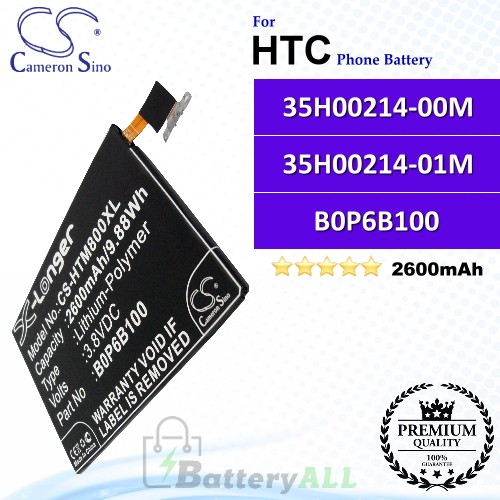 CS-HTM800XL For HTC Phone Battery Model 35H00214-00M / 35H00214-01M / B0P6B100 / BOP6B100