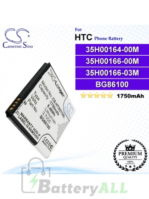 CS-HTX515SL For HTC Phone Battery Model 35H00164-00M / 35H00166-00M / 35H00166-03M / BG86100