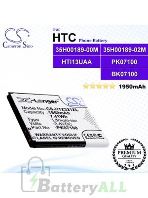 CS-HTZ321XL For HTC Phone Battery Model 35H00189-00M / 35H00189-02M / HTI13UAA / PK07100
