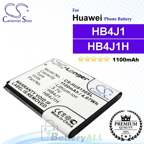 CS-HU8150SL For Huawei Phone Battery Model HB4J1 / HB4J1H