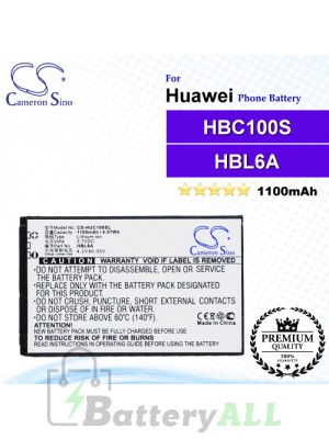 CS-HUC100SL For Huawei Phone Battery Model HBL6A / HBC100S