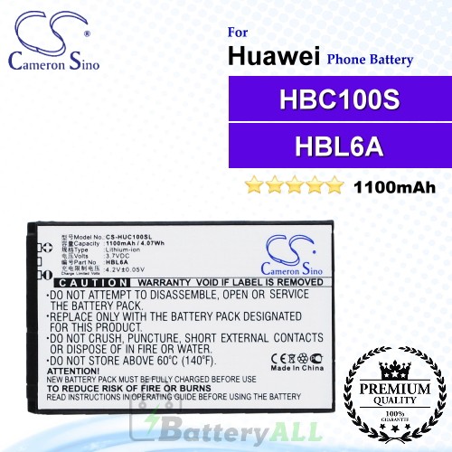 CS-HUC100SL For Huawei Phone Battery Model HBL6A / HBC100S