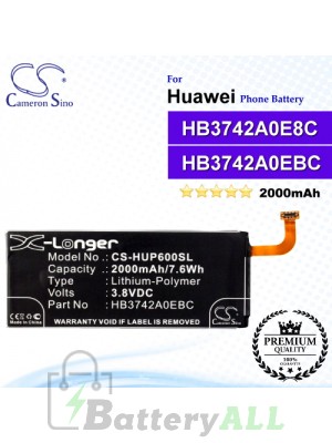 CS-HUP600SL For Huawei Phone Battery Model HB3472A0EBC / HB3742A0E8C / HB3742A0EBC / HB3742A0EBW