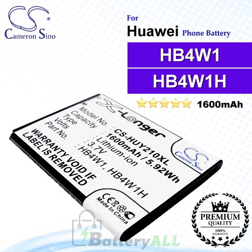 CS-HUY210XL For Huawei Phone Battery Model HB4W1 / HB4W1H
