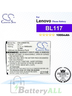 CS-LEN001SL For Lenovo Phone Battery Model BL117