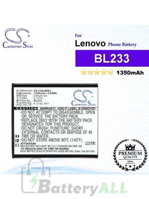 CS-LVA380SL For Lenovo Phone Battery Model BL233