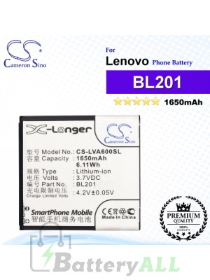 CS-LVA600SL For Lenovo Phone Battery Model BL201
