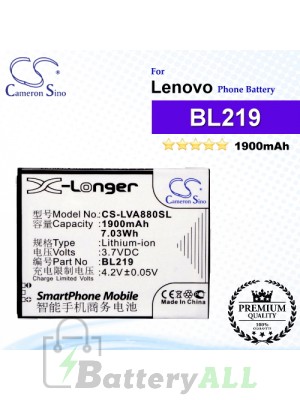 CS-LVA880SL For Lenovo Phone Battery Model BL219