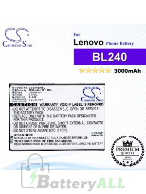 CS-LVA936SL For Lenovo Phone Battery Model BL240