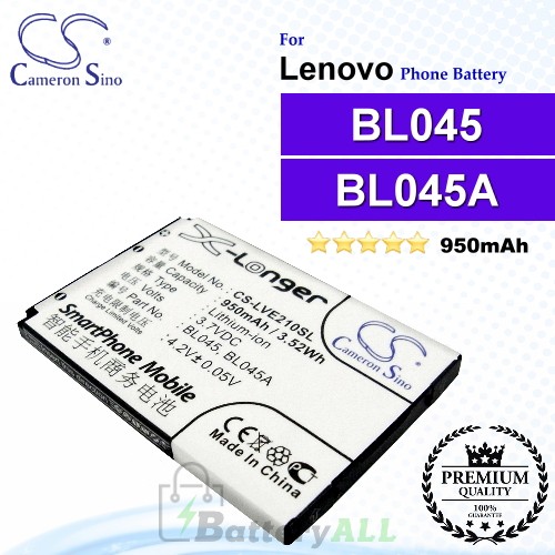 CS-LVE210SL For Lenovo Phone Battery Model BL045 / BL045A