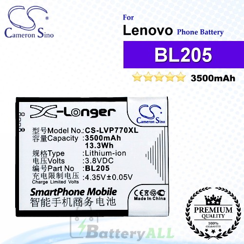 CS-LVP770XL For Lenovo Phone Battery Model BL205
