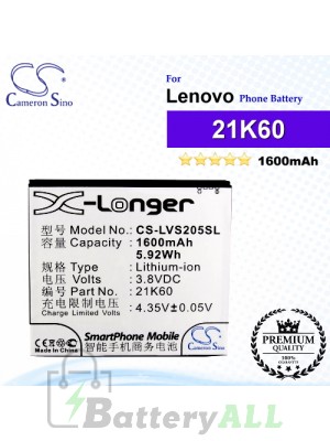 CS-LVS205SL For Lenovo Phone Battery Model 21K60