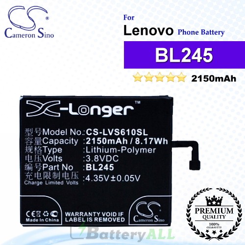 CS-LVS610SL For Lenovo Phone Battery Model BL245