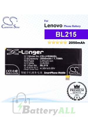 CS-LVS960SL For Lenovo Phone Battery Model BL215