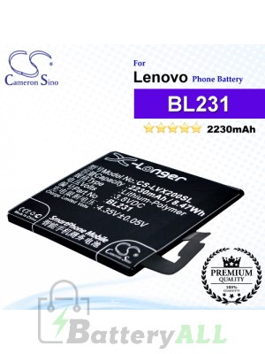 CS-LVX200SL For Lenovo Phone Battery Model BL231