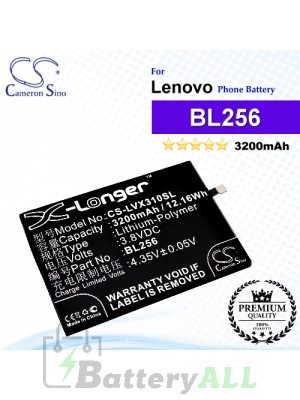 CS-LVX310SL For Lenovo Phone Battery Model BL256