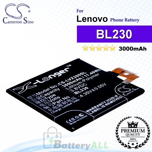 CS-LVZ200SL For Lenovo Phone Battery Model BL230