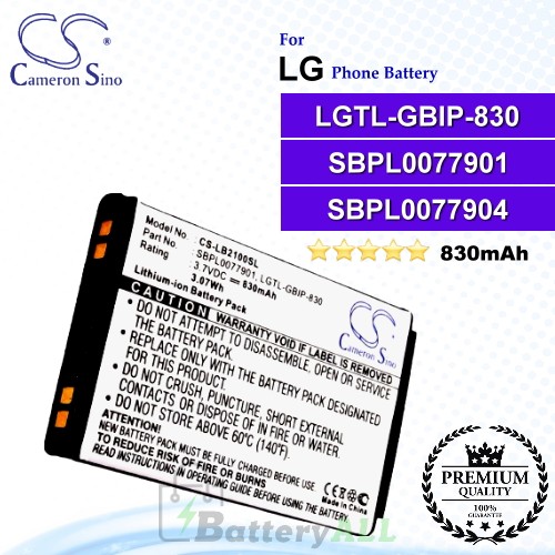 CS-LB2100SL For LG Phone Battery Model SBPL0077904 / SBPL0077901 / LGTL-GBIP-830