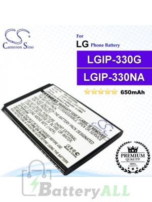CS-LGD330SL For LG Phone Battery Model LGIP-330NA