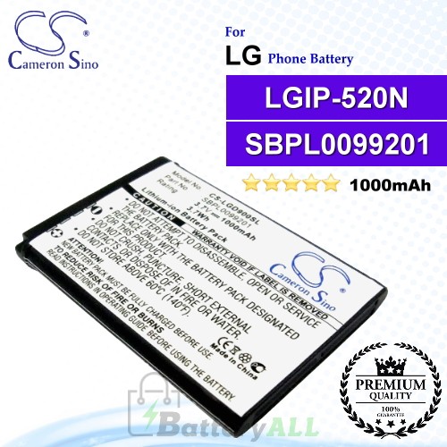 CS-LGD900SL For LG Phone Battery Model LGIP-520N / SBPL0099201