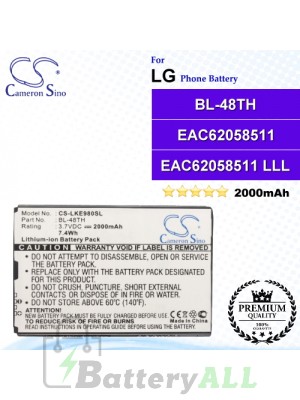 CS-LKE980SL For LG Phone Battery Model BL-48TH / EAC62058511 / EAC62058511 LLL