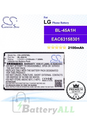 CS-LKF670SL For LG Phone Battery Model BL-45A1H / EAC63158301