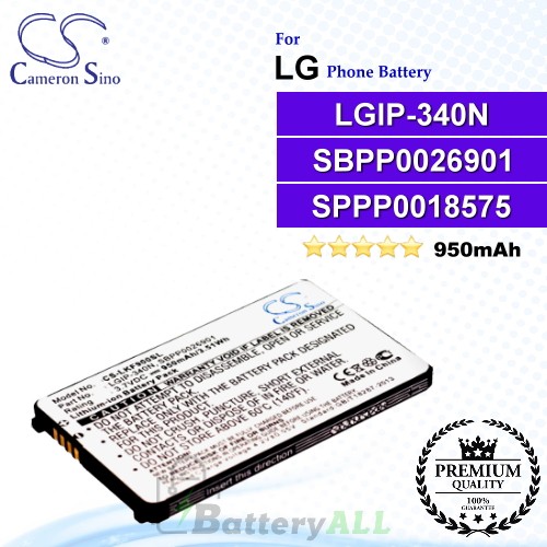 CS-LKF900SL For LG Phone Battery Model LGIP-340N / SBPP0026901 / SPPP0018575