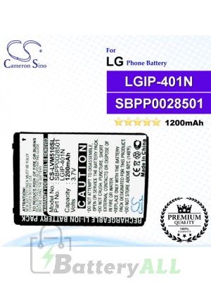 CS-LVM510SL For LG Phone Battery Model LGIP-401N / SBPP0028501