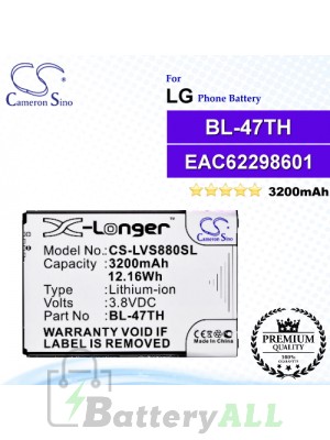 CS-LVS880SL For LG Phone Battery Model BL-47TH / EAC62298601